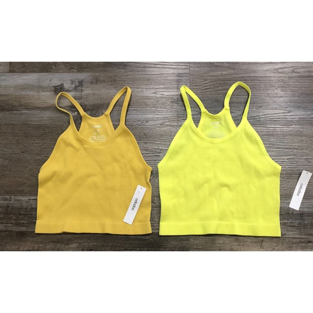 Ododos XS/S Yellow & Gold Athletic Tank Top LOT of 2 New with Tags
